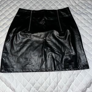 Faux leather skirt